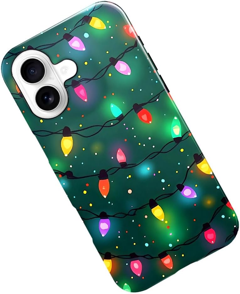 Case for iPhone 17,Christmas Lights Cute Holiday Phone Case Military-Grade Drop Protection Cover for Women Girl - Glossy