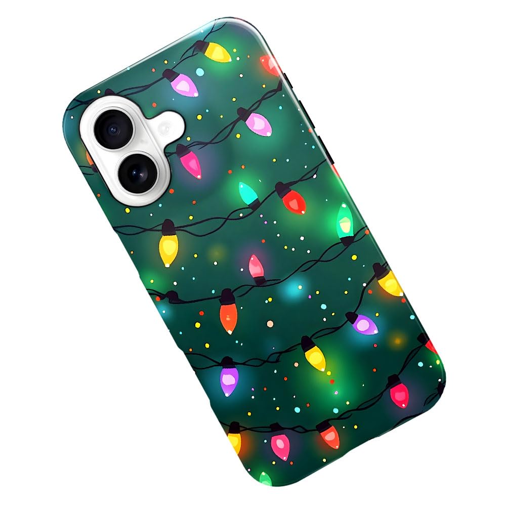 Case for iPhone 17,Christmas Lights Cute Holiday Phone Case Military-Grade Drop Protection Cover for Women Girl - Glossy