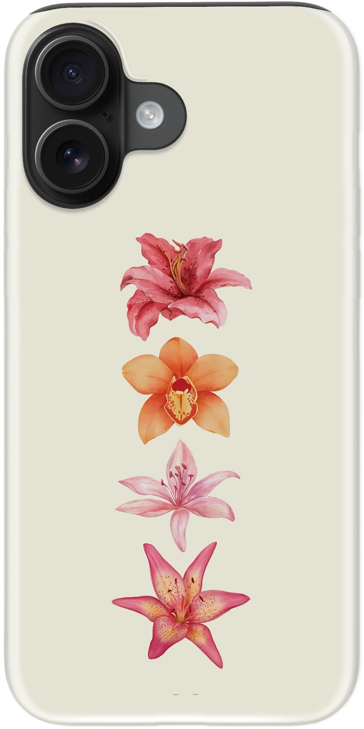 DEENAKIN for iPhone 14/iPhone 13 Case,Cute Floral,Trendy Preppy Y2K Designs | Compatible with Magsafe, Dual-Layer Hard Shell + Silicone, Slim Fit Phone Cover with Flower for Women Girls