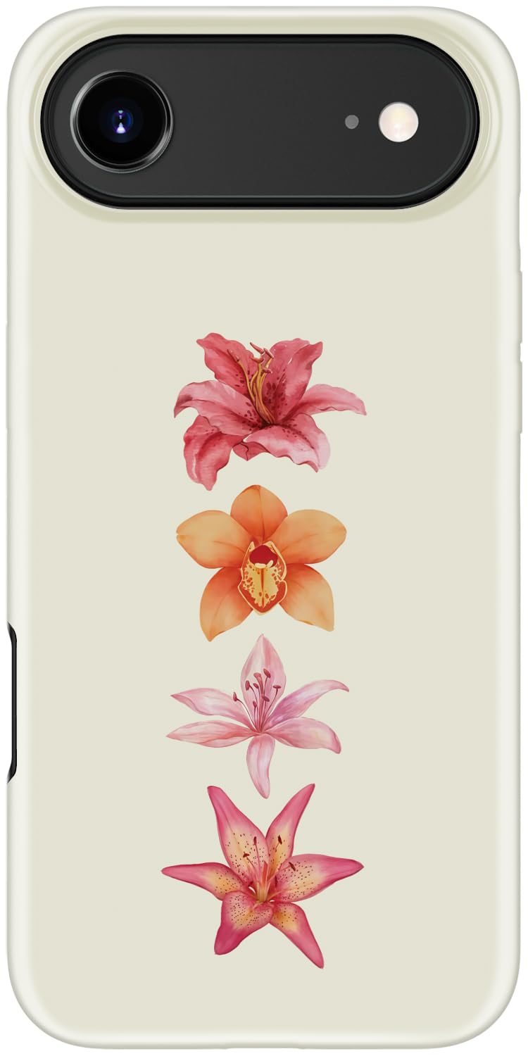 DEENAKIN for iPhone 14/iPhone 13 Case,Cute Floral,Trendy Preppy Y2K Designs | Compatible with Magsafe, Dual-Layer Hard Shell + Silicone, Slim Fit Phone Cover with Flower for Women Girls