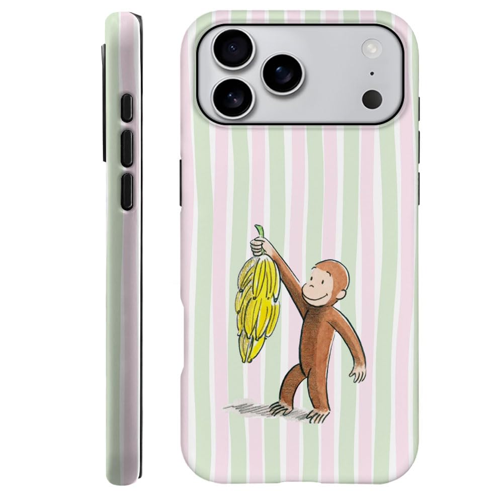 Case for iPhone 17 - [Drop Protection Phone Cover] - Hybrid Case for Girl Women - Funny Monkey Stripes 01