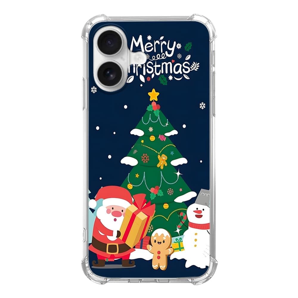 Pink Christmas Pattern Case for iPhone 16, Cute Reindeer, Trendy Cool Soft TPU Bumper Cover Case for iPhone 16