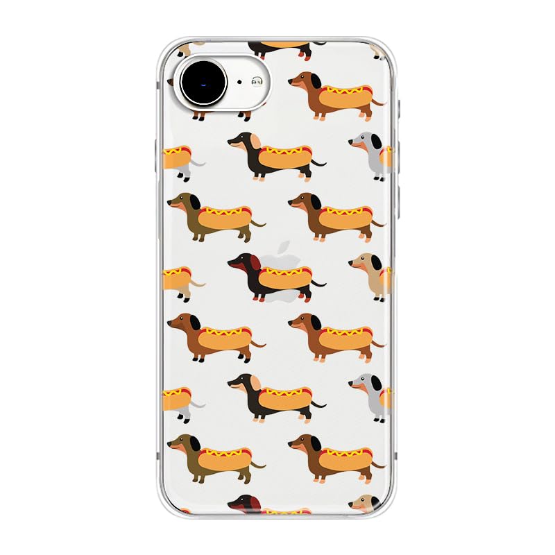 Blingy's for iPhone 17e Case/iPhone 16e Case, Fun Dog Style with Paw Print Pattern Cute Cartoon Animal Design Transparent Soft TPU Protective Clear Case 6.1 inch (Dogs w/Prints)