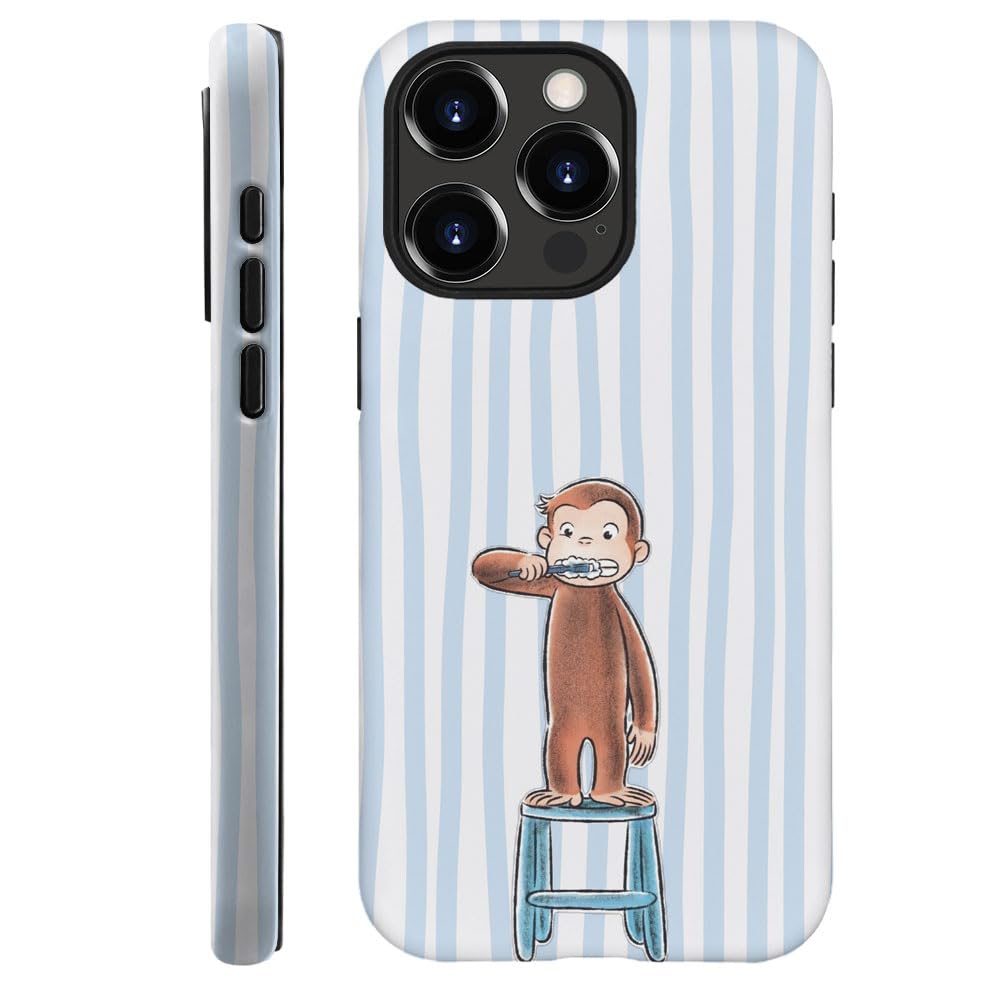 Case for iPhone 17 - [Drop Protection Phone Cover] - Hybrid Case for Girl Women - Funny Monkey Stripes 01