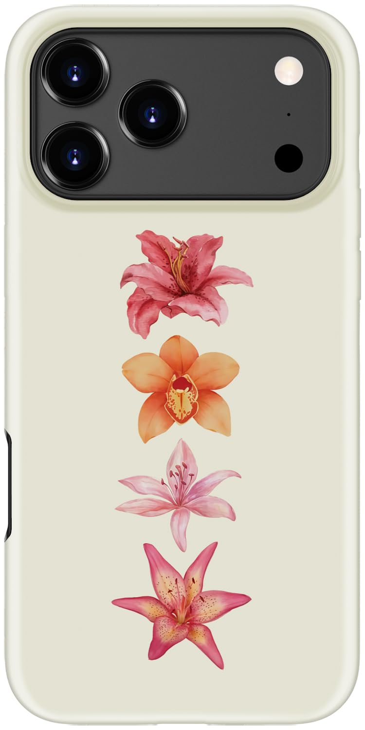 DEENAKIN for iPhone 14/iPhone 13 Case,Cute Floral,Trendy Preppy Y2K Designs | Compatible with Magsafe, Dual-Layer Hard Shell + Silicone, Slim Fit Phone Cover with Flower for Women Girls