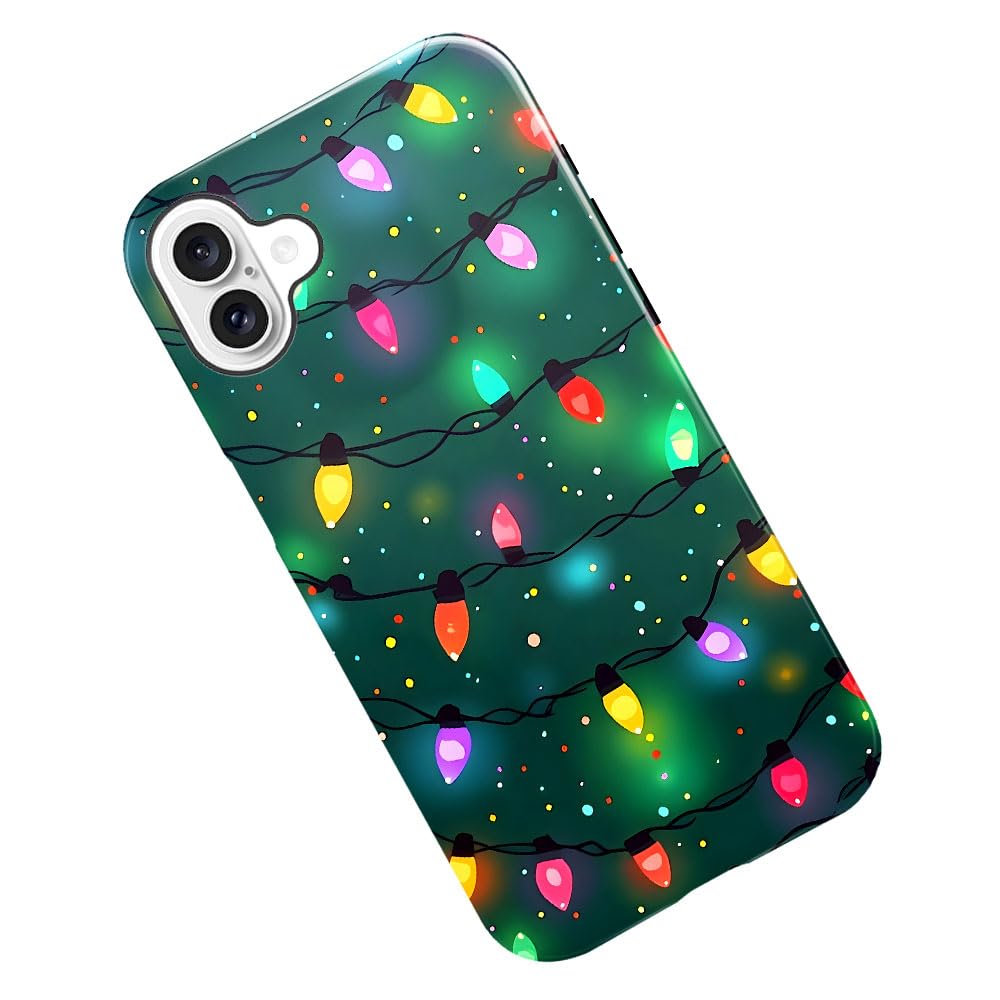 Case for iPhone 17,Christmas Lights Cute Holiday Phone Case Military-Grade Drop Protection Cover for Women Girl - Glossy