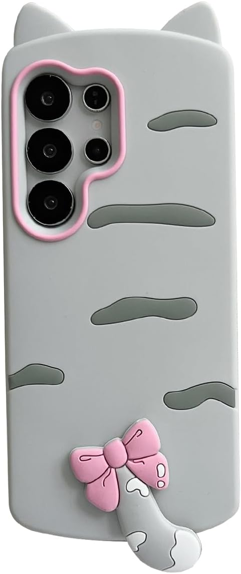 3D Cartoon case for Samsung Galaxy S26 Ultra, Funny Cute Cat Cool Kawaii Soft Silicone Case Women Girls Shockproof Protector Cover Compatible with Samsung Galaxy S26 Ultra