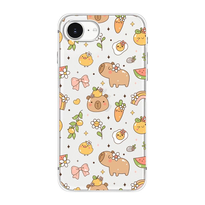 Blingy's for iPhone 17e Case/iPhone 16e Case, Fun Dog Style with Paw Print Pattern Cute Cartoon Animal Design Transparent Soft TPU Protective Clear Case 6.1 inch (Dogs w/Prints)