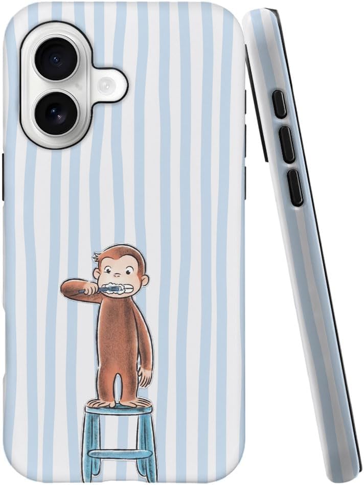 Case for iPhone 17 - [Drop Protection Phone Cover] - Hybrid Case for Girl Women - Funny Monkey Stripes 01