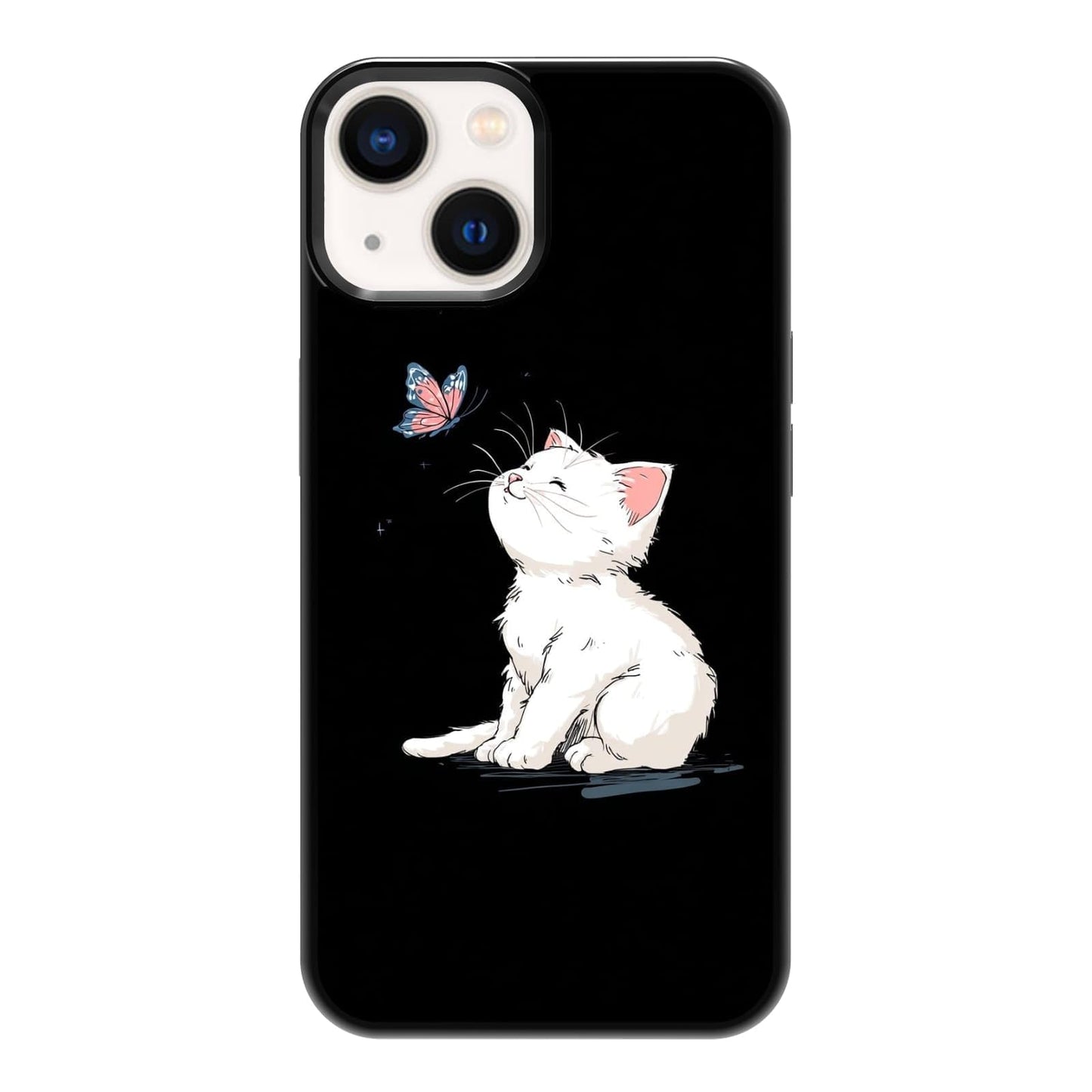 Lush Tropical Monstera Leaves Black Cat Botanical Art Phone Case, Shockproof Protective Cover for iPhone 11 12 13 14 15 16 17 Pro Max Plus Mini XR 7 8 SE