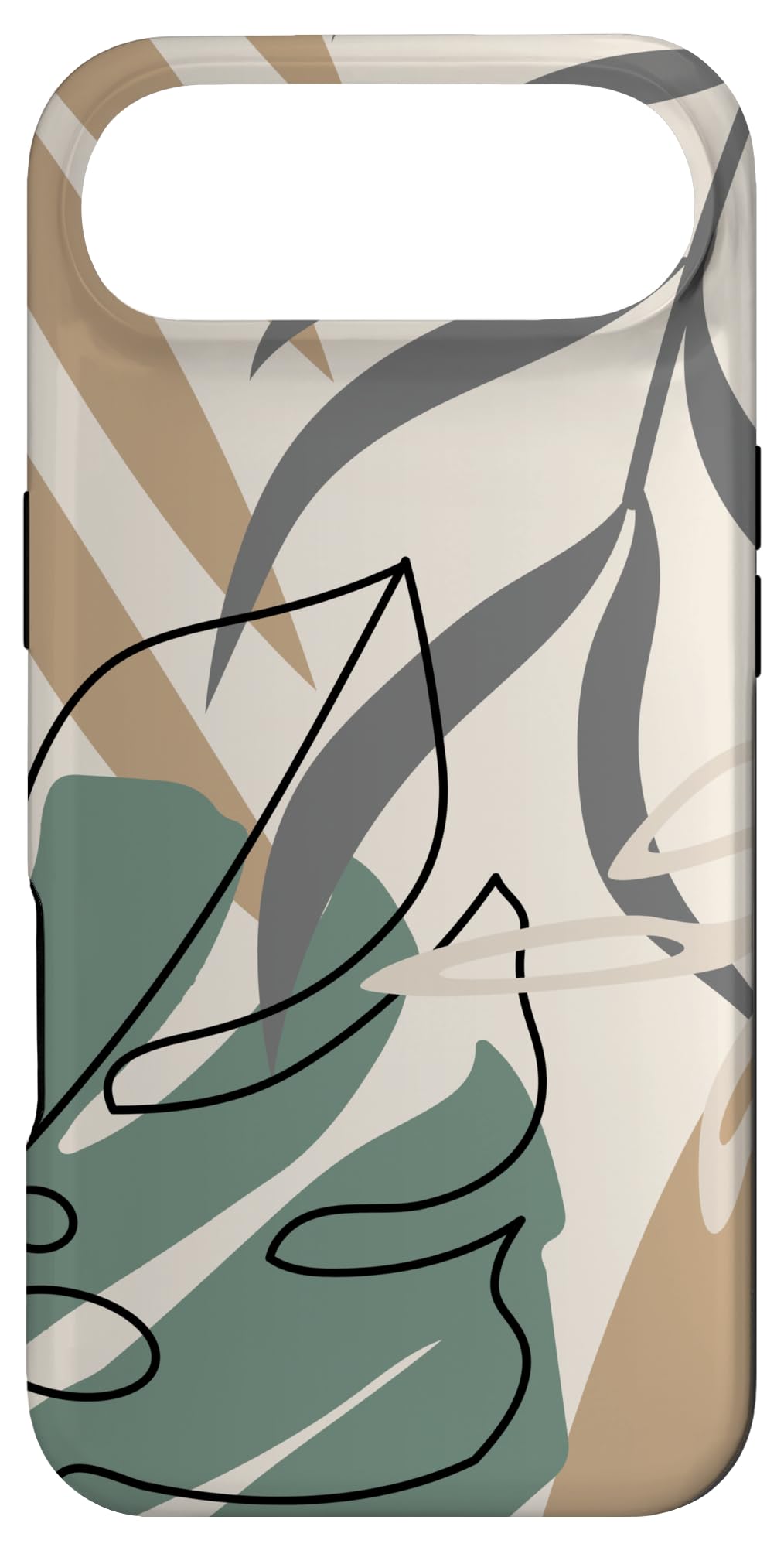 Tropical Botanical Beige Brown Exotic Minimalist Abstract Case for iPhone 15