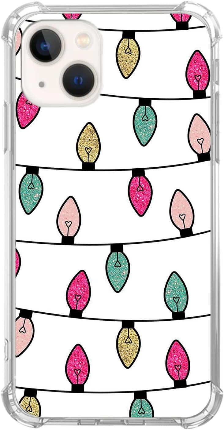 Christmas Lights Case Compatible with iPhone 13, Christmas Holiday Case for iPhone 13, Cool Cute TPU Bumper Phone Case Cover