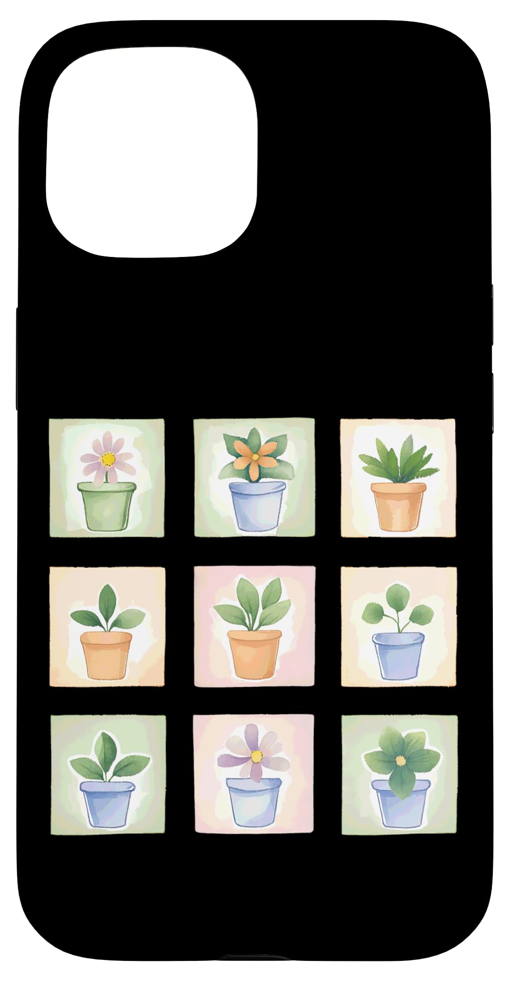 Potted Plant Flower Grid Nature Home Decor Case for iPhone 16