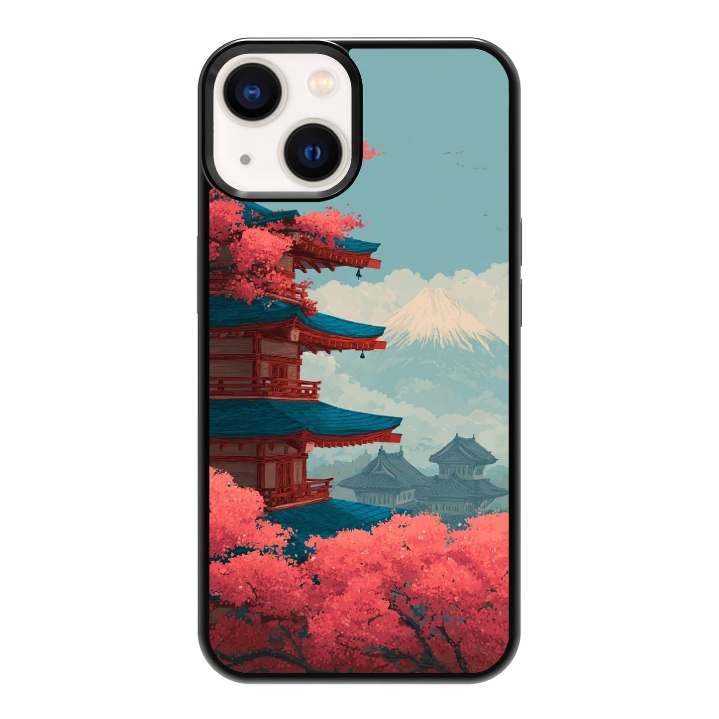 Dark Botanical Wildflower Forest Green Leaf White Blossom Nature Art Phone Case, Shockproof Protective Cover for iPhone 11 12 13 14 15 16 17 Pro Max Plus Mini XR 7 8 SE