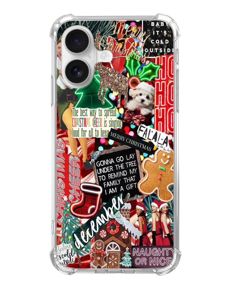 Christmas Aesthetic Phone Case Compatible with iPhone 17, Winter Holiday Festive Phone Cover for iPhone 17