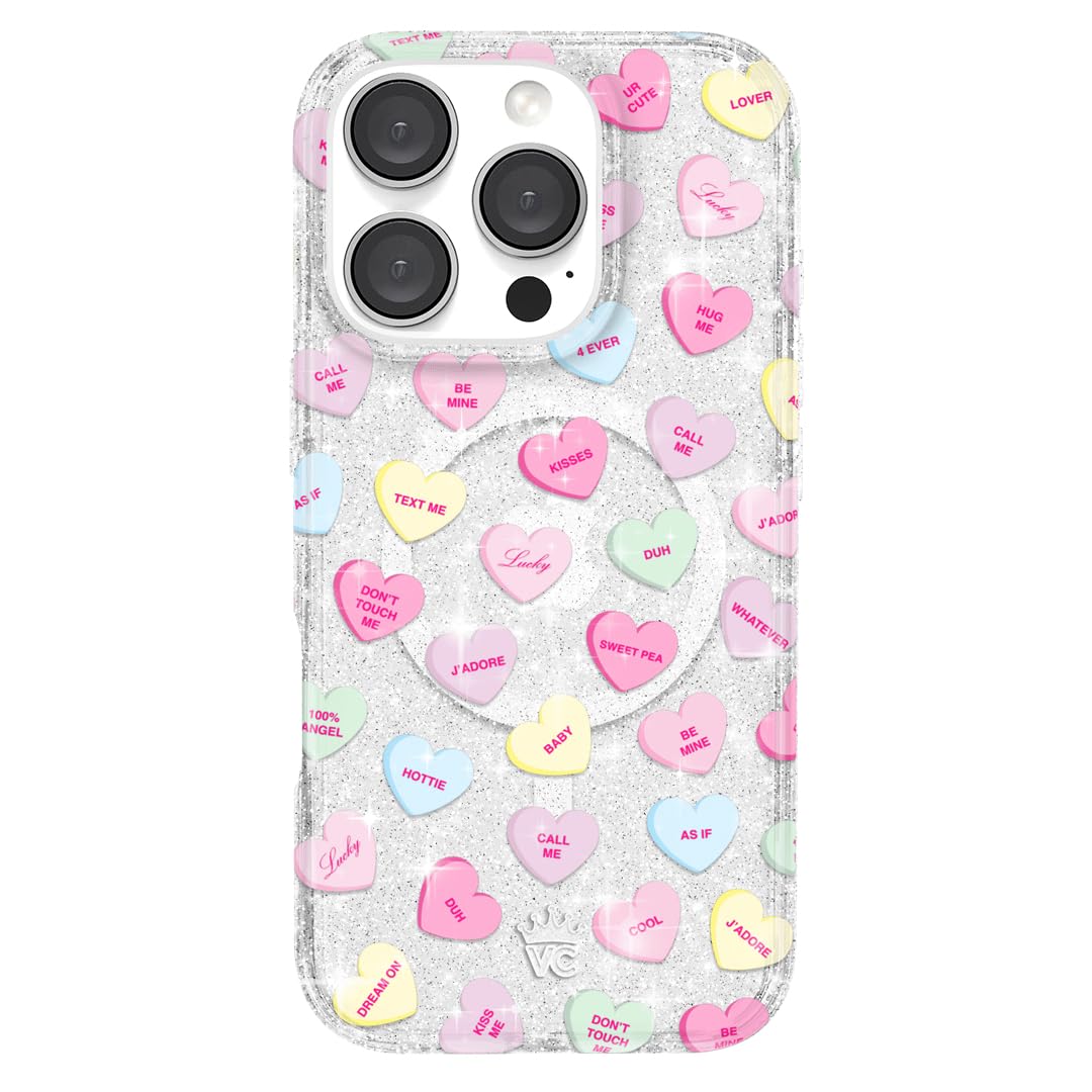 VELVET CAVIAR Christmas Phone Case for iPhone 16 - Compatible with MagSafe [10ft Drop Tested] - Holiday Peppermint Glitter Winter Theme