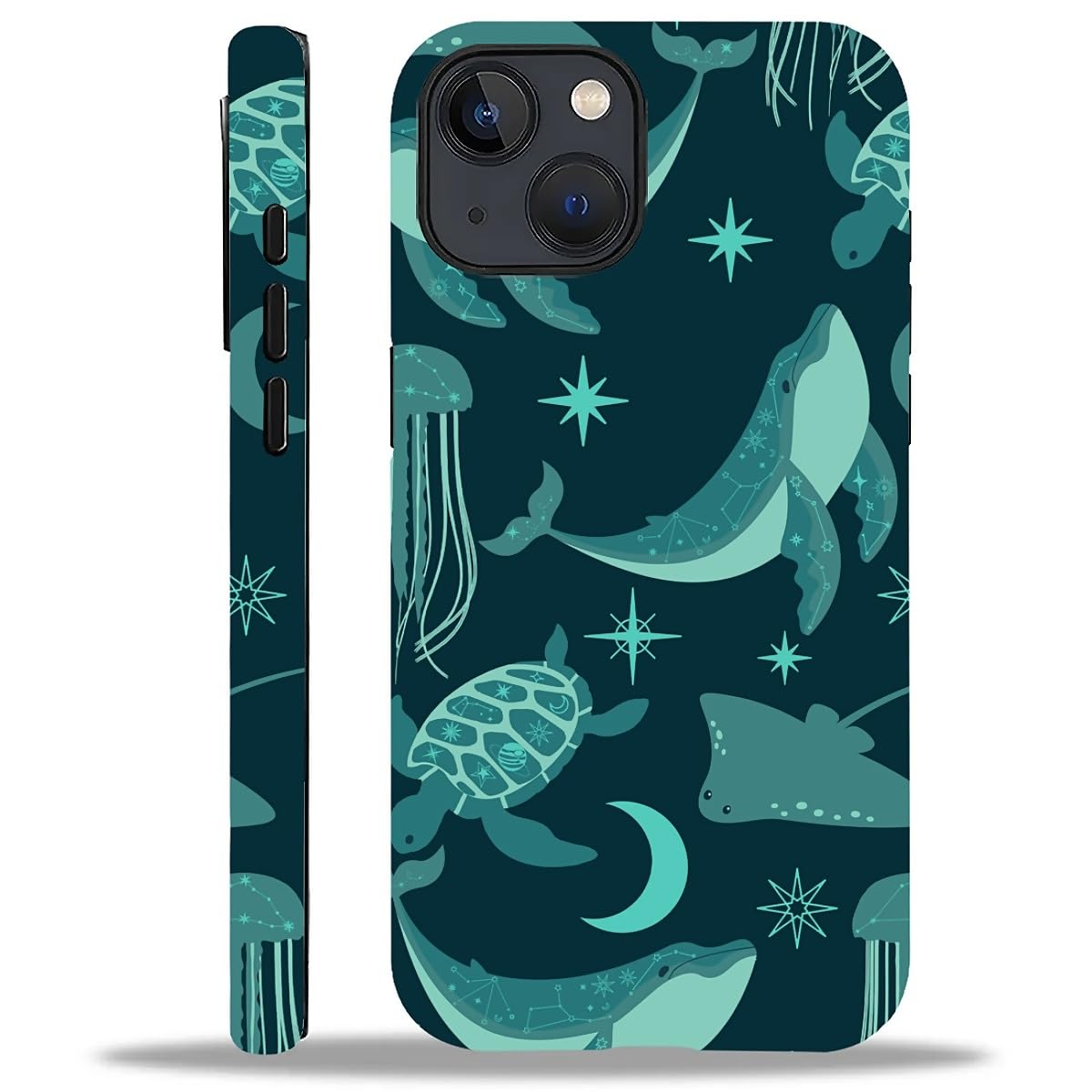 Case for iPhone 16 Pro Max,Aesthetic Frog Pond Splice Exquisitely Pattern Double Protective Phone Cover Cases Soft Silicone for iPhone 16 Pro Max