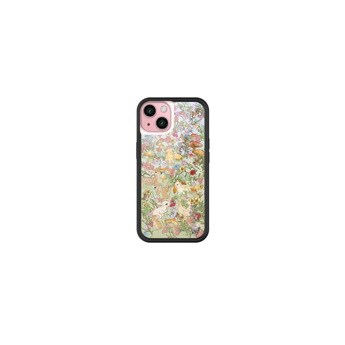 Wildflower Cases - Compatible with iPhone 15 | Protective Black Bumper, 6.5ft Drop Test Certified, Women Owned Small Business | Nature Floral Aesthetic Trendy Cute | Hummingbird