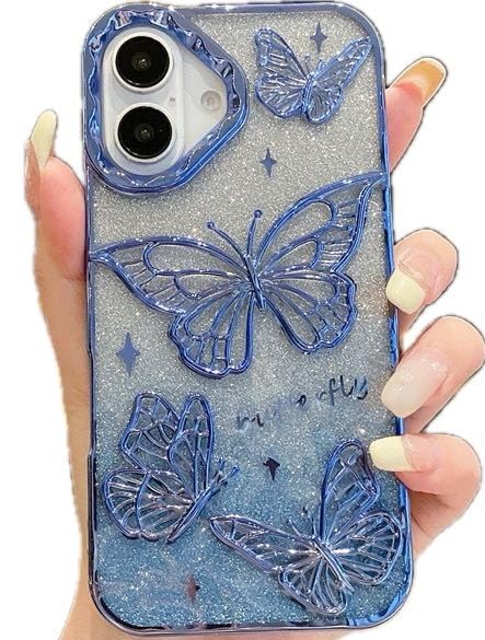 Blingy's for iPhone 16 Case, Christmas Pattern Winter Snowman Style with Falling Snowflake Design Transparent Soft TPU Protective Clear Case (6.1 inch) (Snowman)