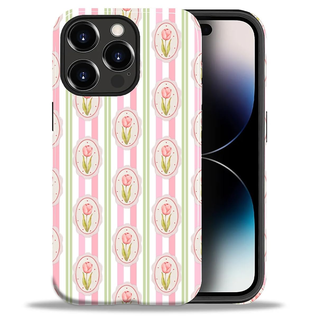 DAIZAG Case for iPhone 13 iPhone 14, Christmas Coffee Snowflake Cane Full-Body Design Hybrid Dual Protection Soft TPU + Hard PC, Shockproof Scratch-Resistant Protective Cover Phone Case for Men Women