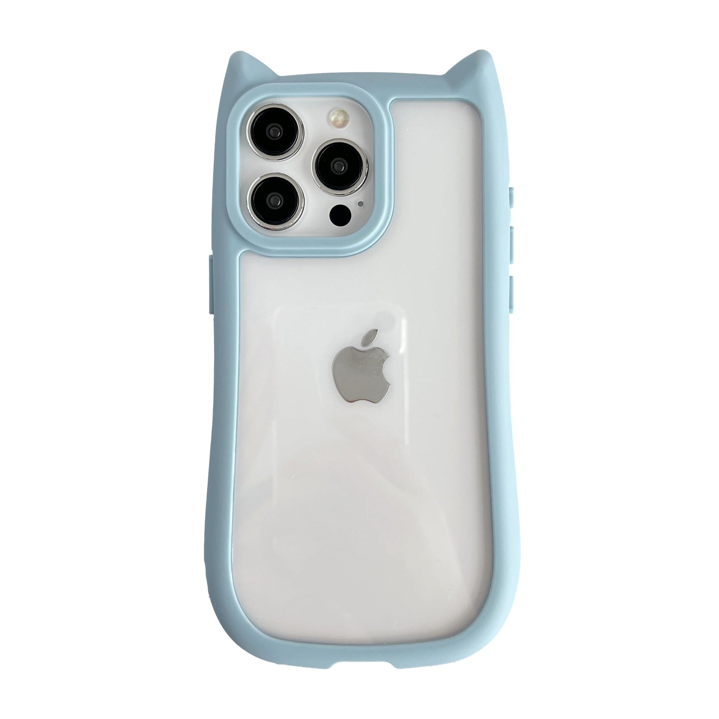 FLIRACON Cute Cat Ears Clear Phone Case Compatible with iPhone Case (Black,for iPhone 14)