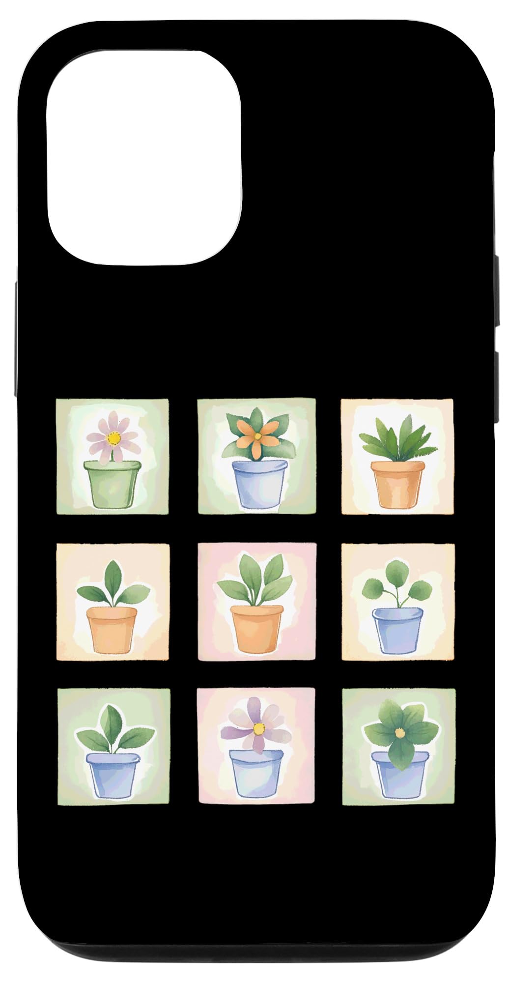 Potted Plant Flower Grid Nature Home Decor Case for iPhone 16