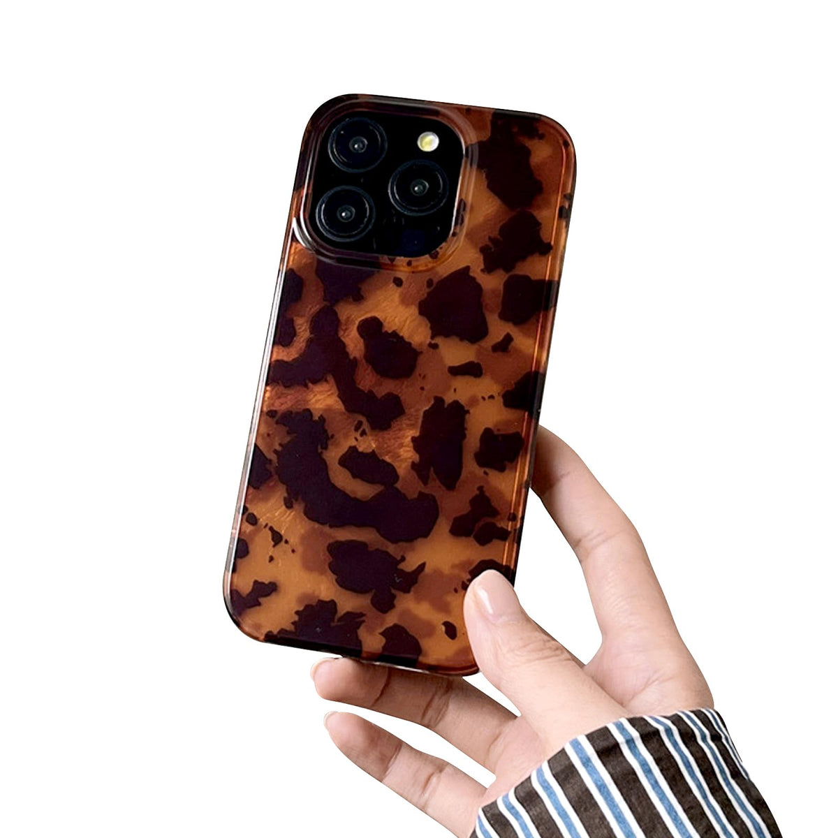 inewateri Compatible for iPhone 16 Pro Max Case with Cute Cheetah Leopard Print Retro Aesthetics Design Soft Slim TPU Shockproof Protective Bumper Glitter Shiny Phone Cover-Blue
