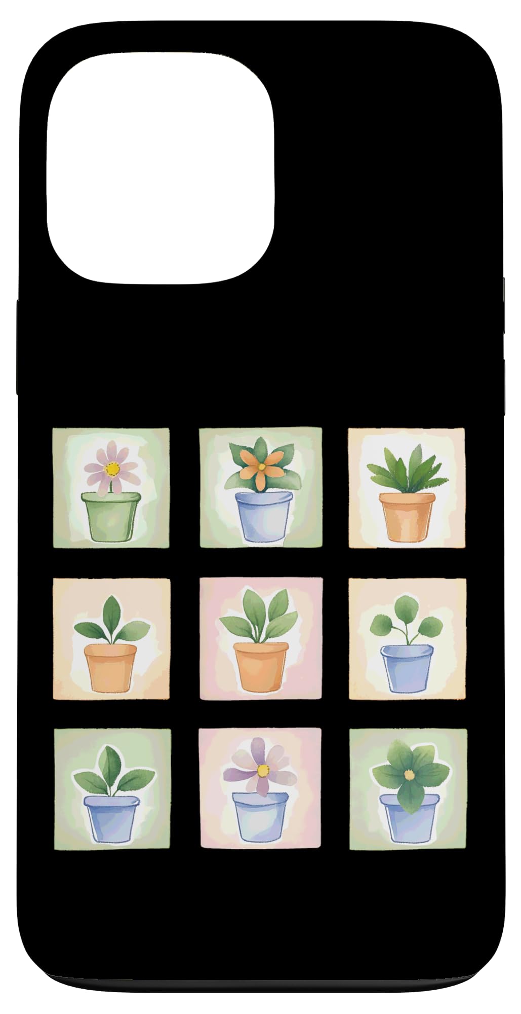 Potted Plant Flower Grid Nature Home Decor Case for iPhone 16