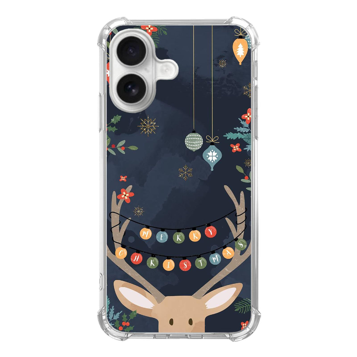 Christmas Snowflakes Pattern Phone Case Compatible with iPhone 17，Red Christmas Falling Snowflake Cool Trendy TPU Bumper Protective Cover Case for iPhone 17