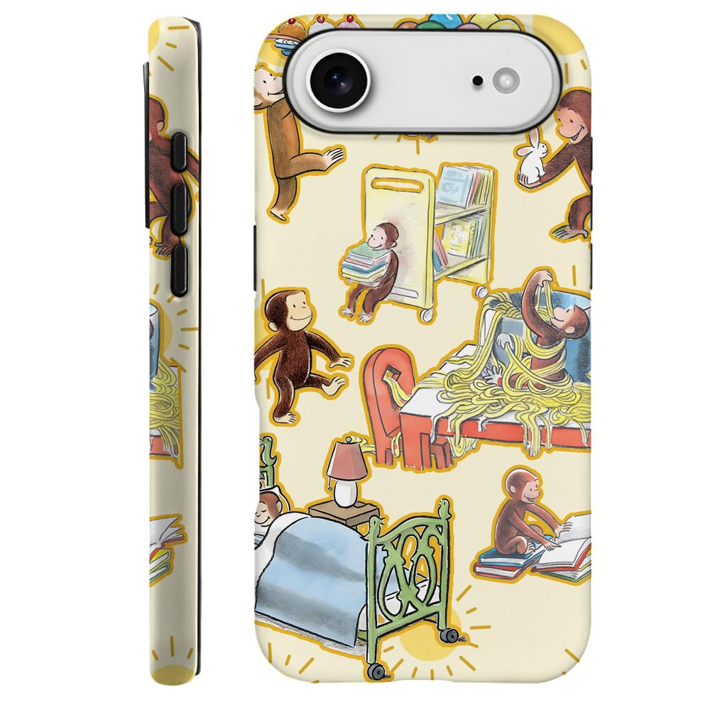 Case for iPhone 17 - [Drop Protection Phone Cover] - Hybrid Case for Girl Women - Funny Monkey Stripes 01