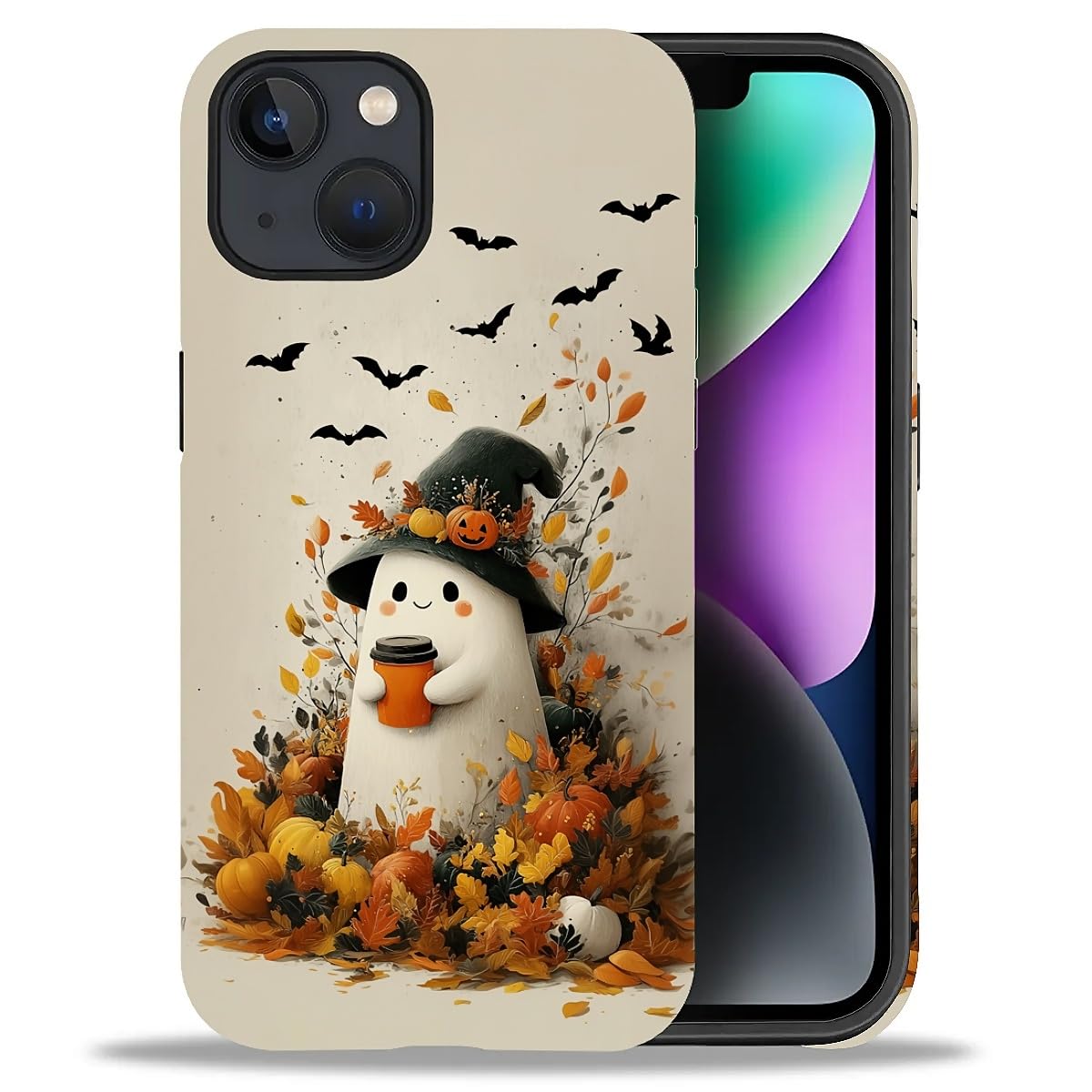 Case for iPhone 17,Drop Protection Hybrid 2-Layer Hard Phone Cover-Vintage Christmas Stamps Collage