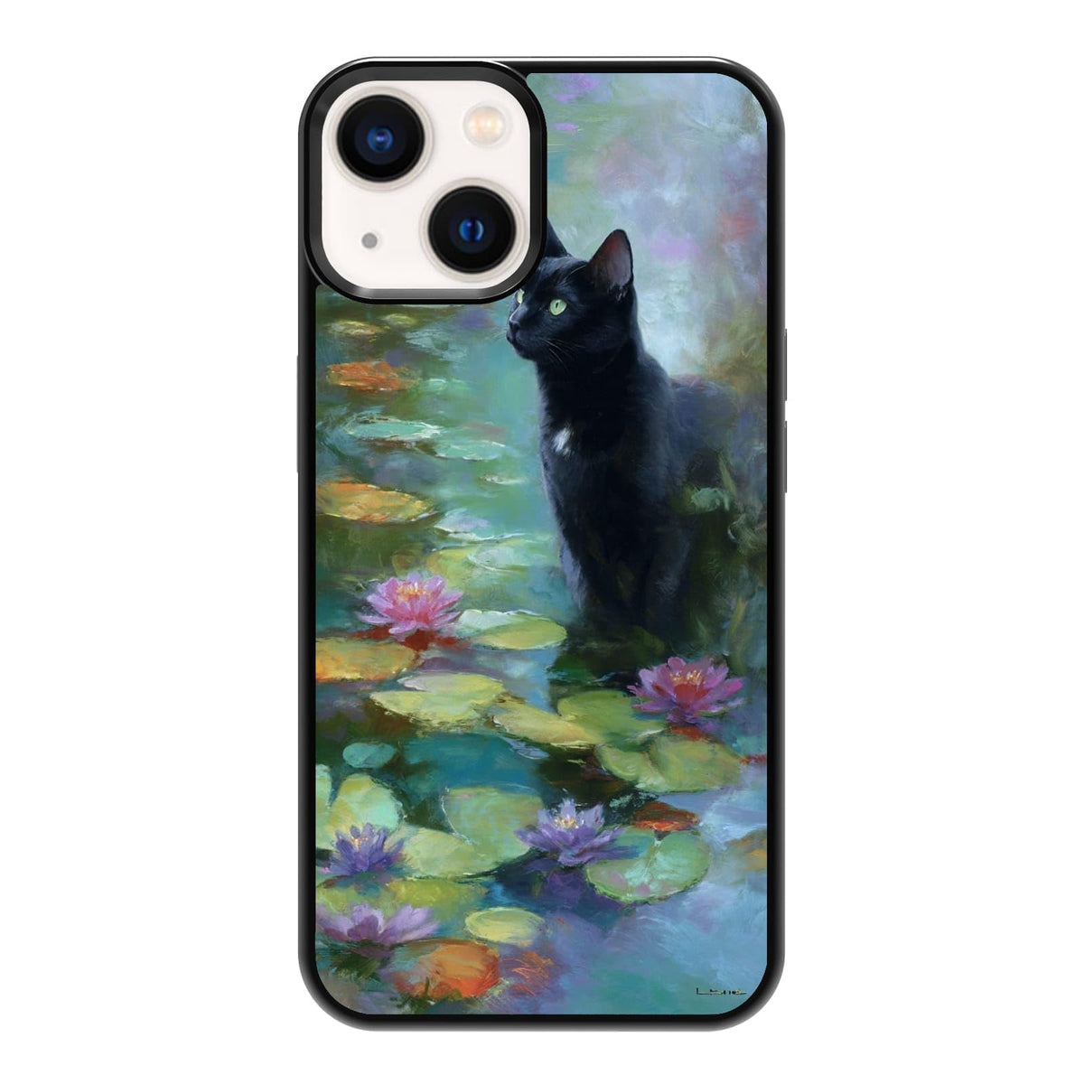 Lush Tropical Monstera Leaves Black Cat Botanical Art Phone Case, Shockproof Protective Cover for iPhone 11 12 13 14 15 16 17 Pro Max Plus Mini XR 7 8 SE