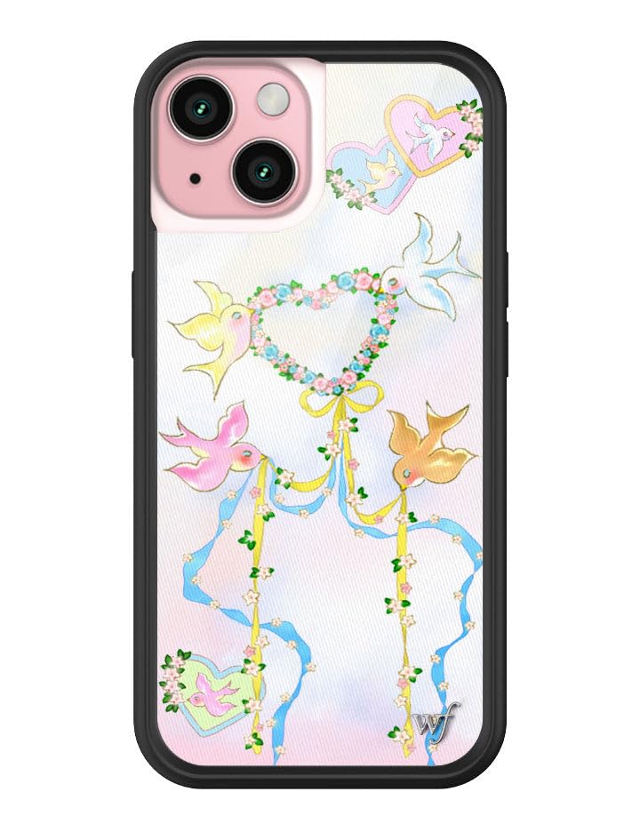 Wildflower Cases - Compatible with iPhone 15 | Protective Black Bumper, 6.5ft Drop Test Certified, Women Owned Small Business | Nature Floral Aesthetic Trendy Cute | Hummingbird
