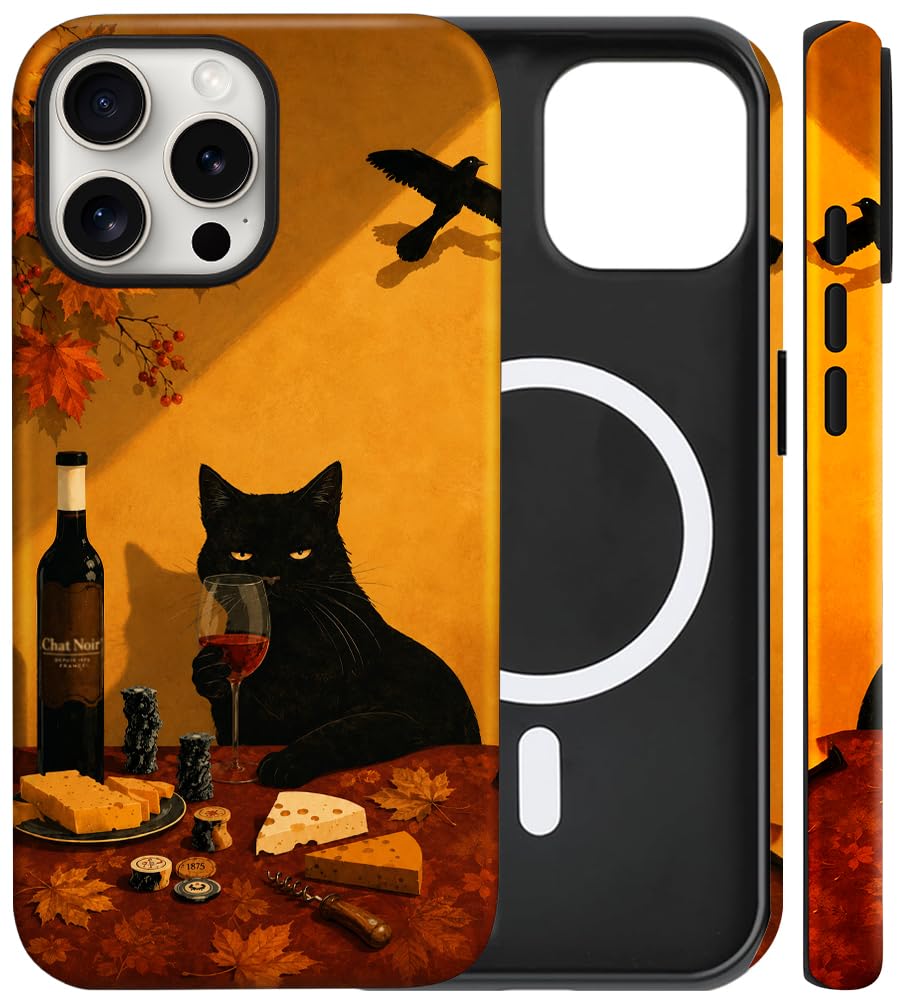 Magnetic for iPhone 13/14 Case Cute Cat Phone Case, Apricot | Shockproof Slim TPU and Hard PC Protective Phone Cover Compatible with MagSafe Designed for Women Girls Gift