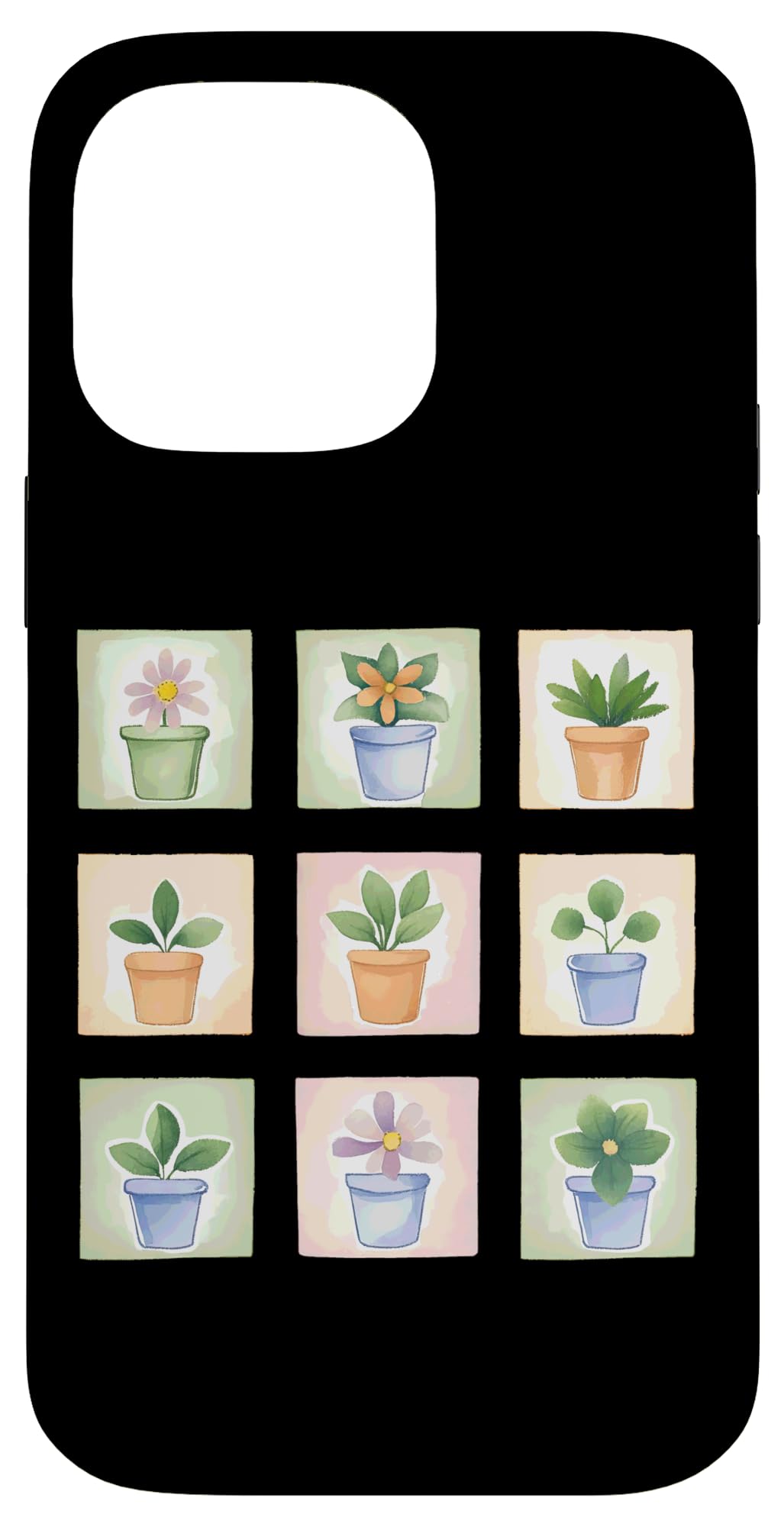 Potted Plant Flower Grid Nature Home Decor Case for iPhone 16