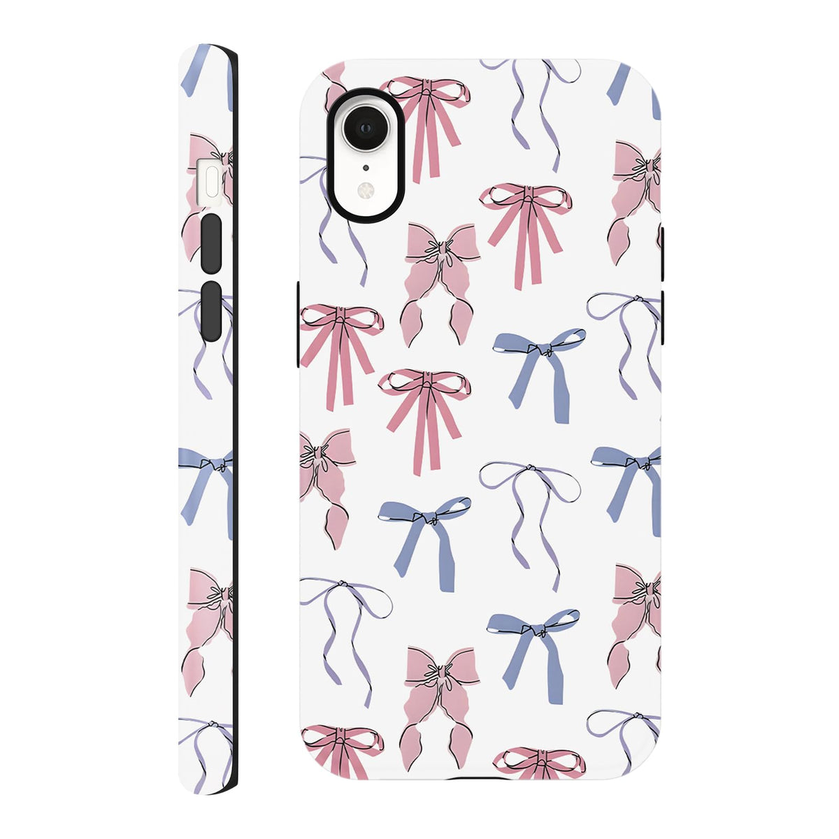 Cute Christmas Bow Phone Case for iPhone 12/12 Pro Case 6.1", Red Green Aesthetic Coquette Preppy Ribbon Bowknot Pattern Design Cover Shockproof Soft TPU Hard PC Protection Girls Women Funda