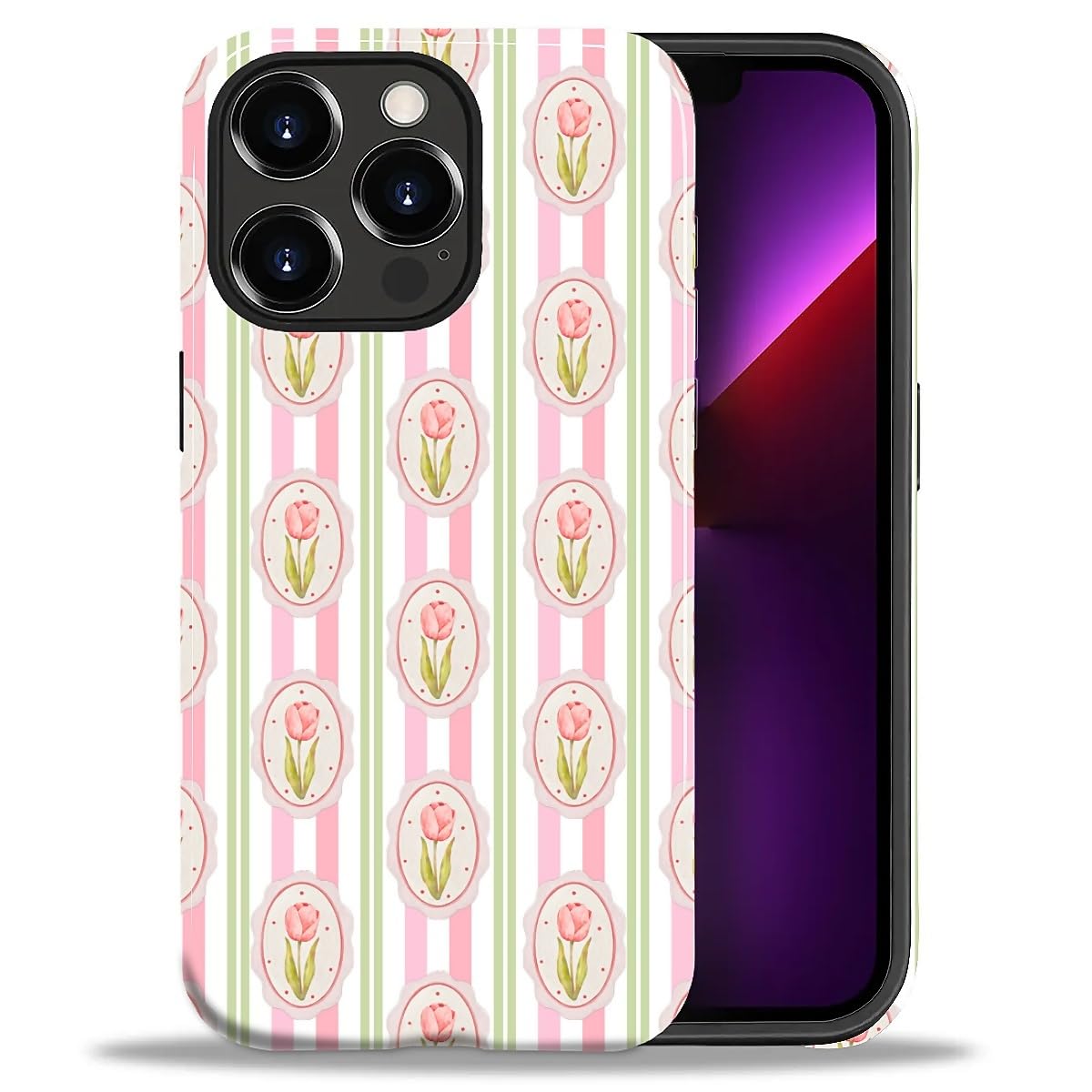DAIZAG Case for iPhone 13 iPhone 14, Christmas Coffee Snowflake Cane Full-Body Design Hybrid Dual Protection Soft TPU + Hard PC, Shockproof Scratch-Resistant Protective Cover Phone Case for Men Women