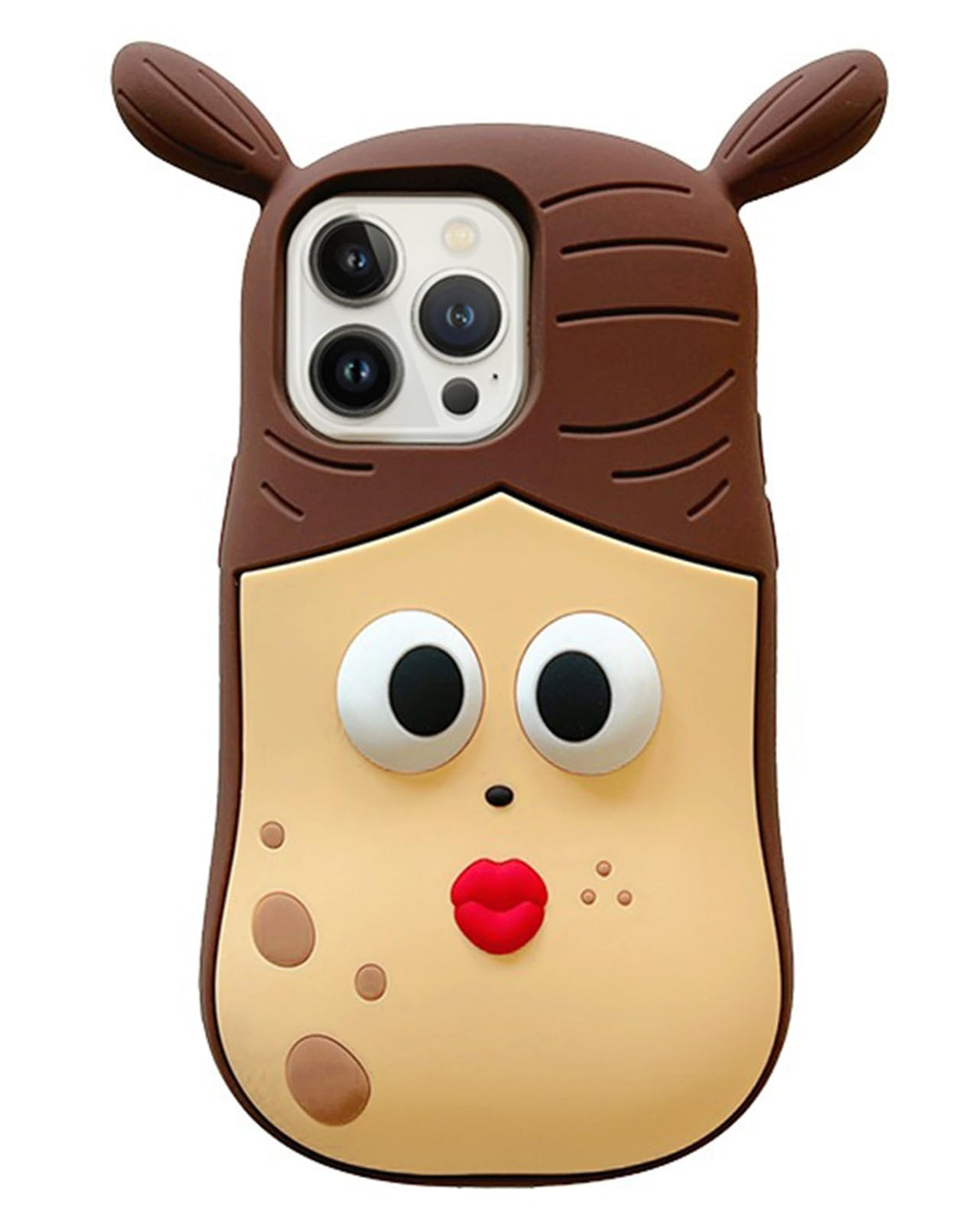 Case for iPhone 14 Case Silicone Cute, Camera Lens Protector Design Kawaii 3D Thick Case Protective Cover (Hot Dog, iPhone 14)