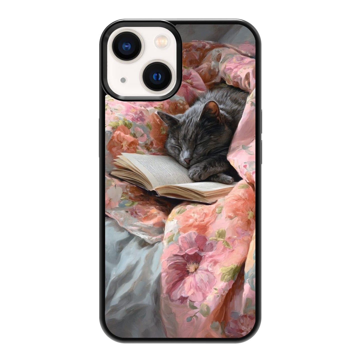 Black Cat Indoor Jungle Potted Plants Bookshelf Dark Green Botanical Urban Forest Phone Case, Shockproof Protective Cover for iPhone 11 12 13 14 15 16 17 Pro Max Plus Mini XR 7 8 SE