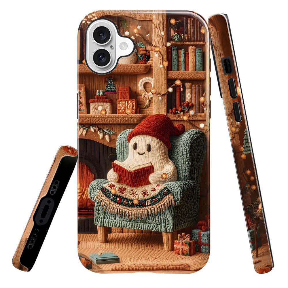 Case for iPhone 14,Christmas 3D Winter Phone Case Slim Silicone Shockproof Cover for Girls Women（Glossy & Durable）