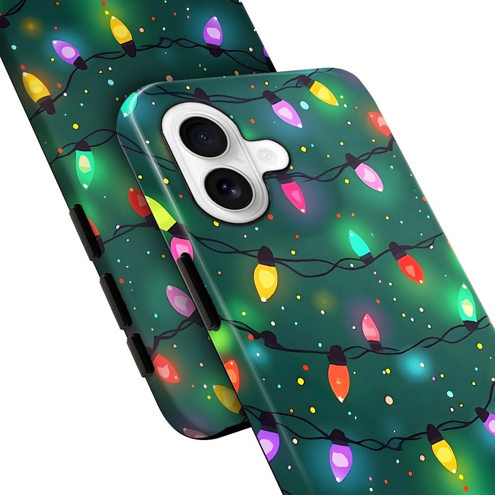 Case for iPhone 17,Christmas Lights Cute Holiday Phone Case Military-Grade Drop Protection Cover for Women Girl - Glossy