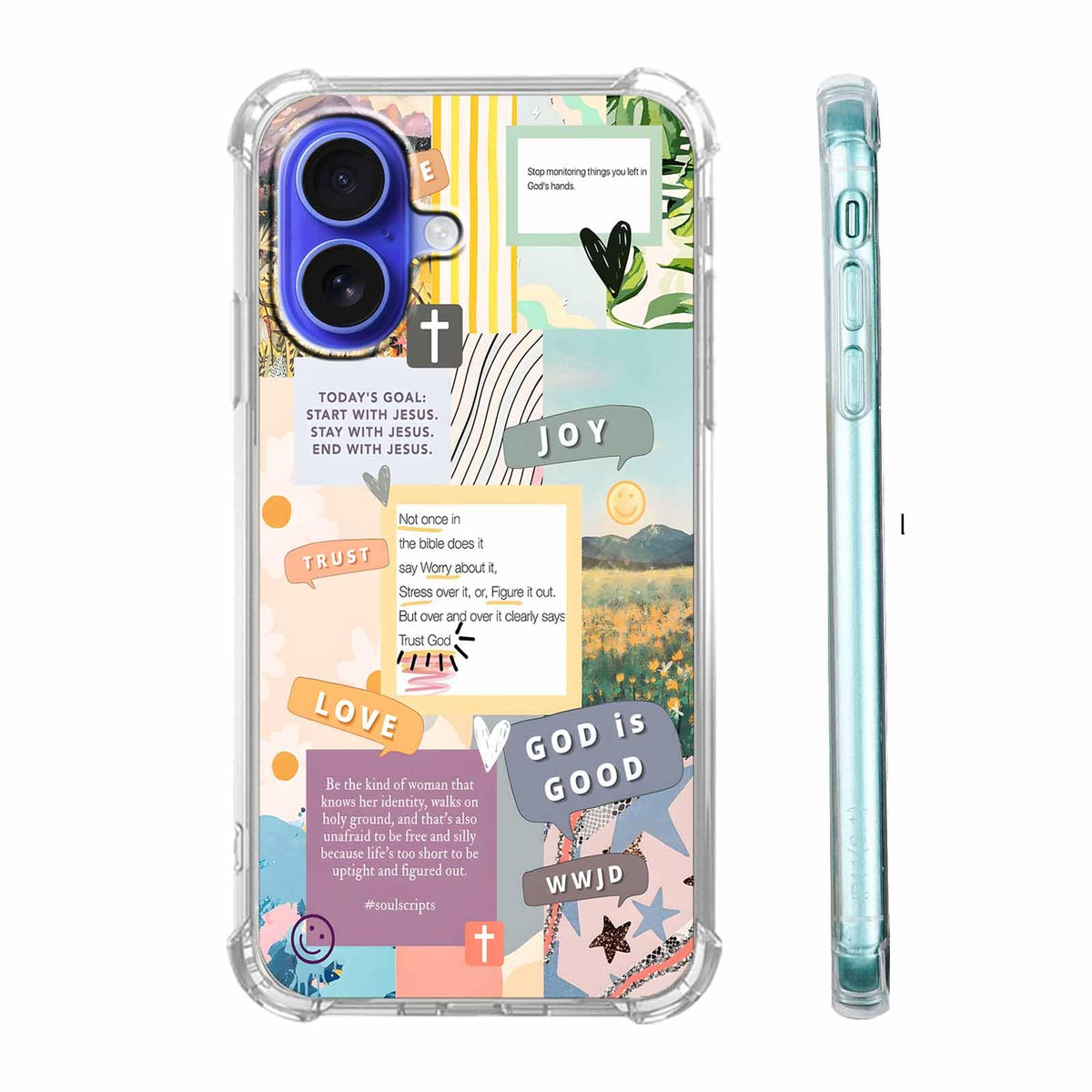Christmas Aesthetic Case for iPhone 16,Winter Holiday Elements Collage Case for Kids,Soft TPU Bumper Case Compatible with iPhone 16,6.1"