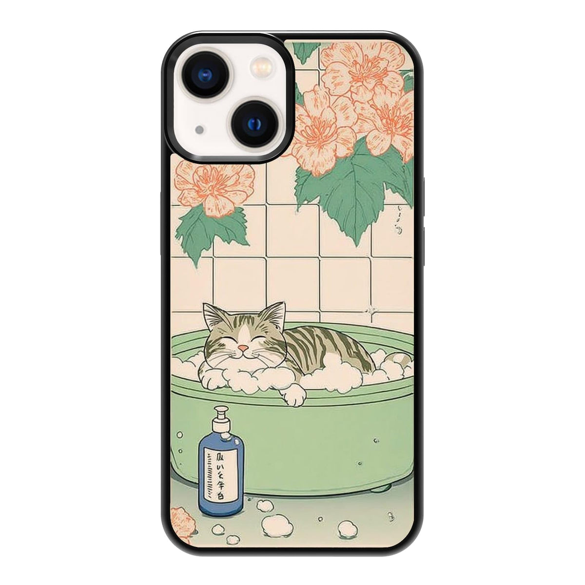 Lush Tropical Monstera Leaves Black Cat Botanical Art Phone Case, Shockproof Protective Cover for iPhone 11 12 13 14 15 16 17 Pro Max Plus Mini XR 7 8 SE