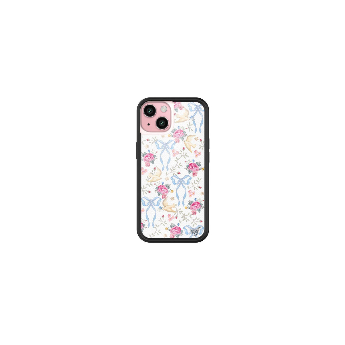 Wildflower Cases - Compatible with iPhone 15 | Protective Black Bumper, 6.5ft Drop Test Certified, Women Owned Small Business | Nature Floral Aesthetic Trendy Cute | Hummingbird