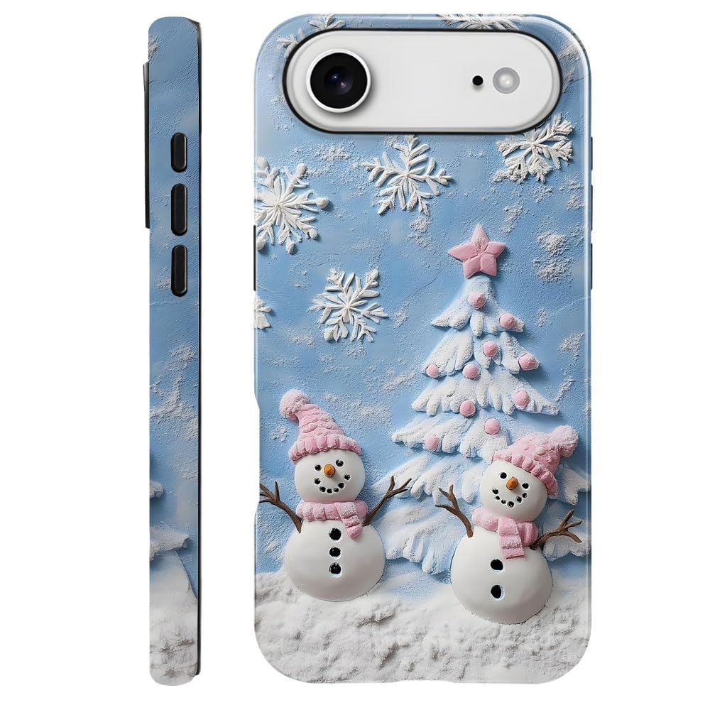DAIZAG Case Compatible with iPhone 17,Glossy Durable Shock Protection Cover for Girl Women,Christmas Tree Snowflake Pattern