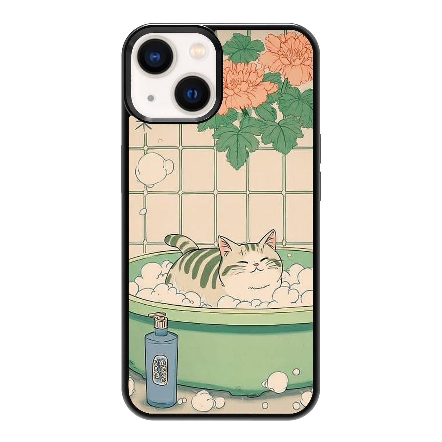 Black Cat Indoor Jungle Potted Plants Bookshelf Dark Green Botanical Urban Forest Phone Case, Shockproof Protective Cover for iPhone 11 12 13 14 15 16 17 Pro Max Plus Mini XR 7 8 SE