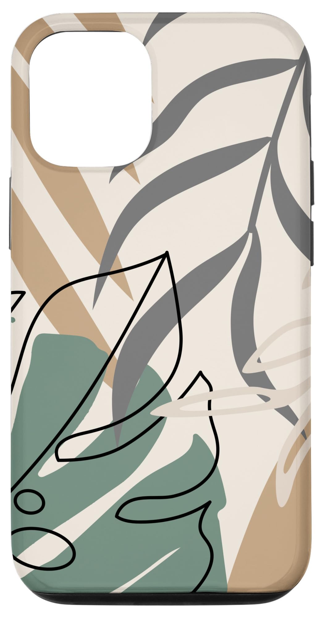 Tropical Botanical Beige Brown Exotic Minimalist Abstract Case for iPhone 15