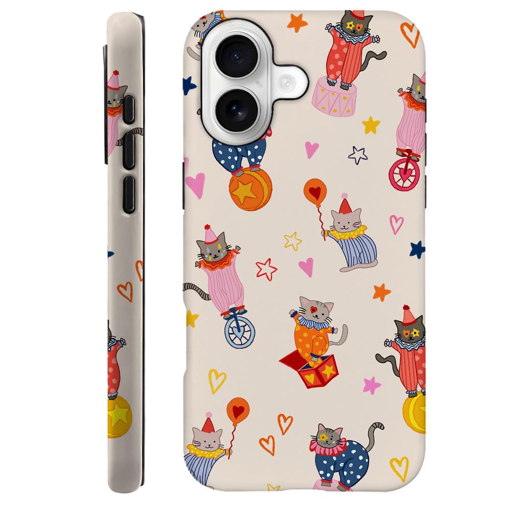 Case for iPhone 17 Pro - [Drop Protection Phone Cover] - Hybrid Case for Girl Women - Cute Cat Playful