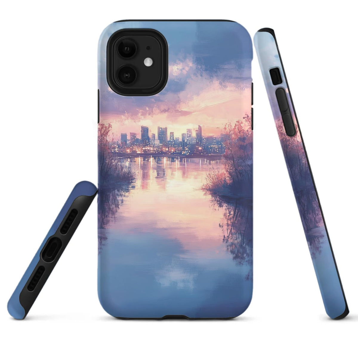 Raindrops Potted Plants Phone Case Compatible with iPhone 16 15 14 13 12 Compatible with Samsung Galaxy S25 S23 Plus S21 FE S22 Dual Layer Sturdy Shockproof Full Protection with Mag-Safe