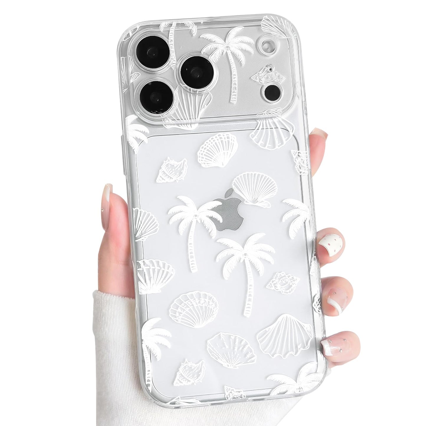 NITITOP Compatible with iPhone 16 Case Clear Sea - White Turtle | Cute, Shell whale ocean animal, For women men girls boys, Slim, Soft TPU, Shockproof